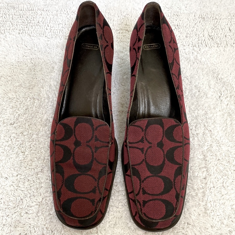 Coach heeled loafers.